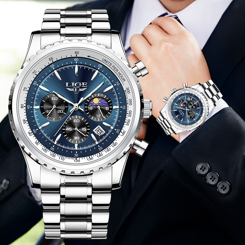 LIGE-Montre à quartz en acier  - Luxury Watch Maker avis et prix